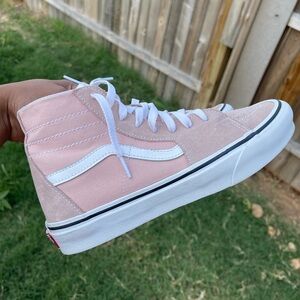 Vans Old Skool Sk8 Hi Pink Skateboarding Shoes M/8 - W/9.5 (721356)